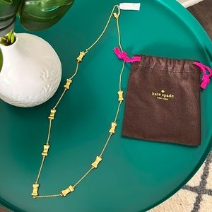Kate Spade New York Gold Take A Bow Necklace with storage bag ♠️